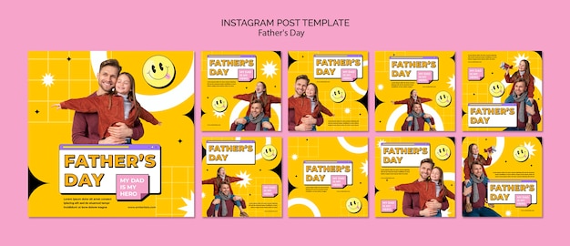 Gratis PSD instagram-berichten voor vaderdagviering