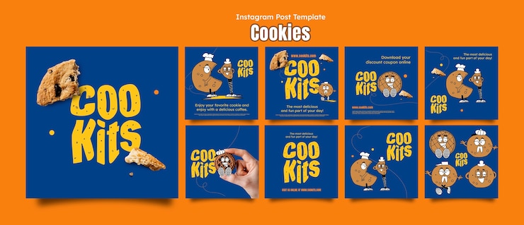 Gratis PSD instagram-berichtenverzameling met cookies
