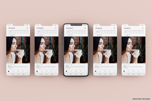 Instagram mobiele interface mockup-sjabloon