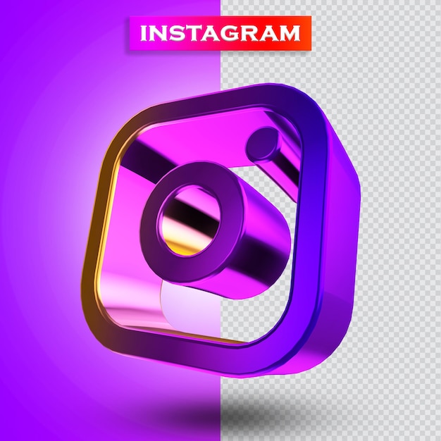 Instagram pictogram 3d render modern Premium Psd
