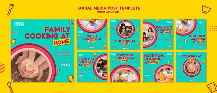 PSD Gratis instagram post collection for cooking at home