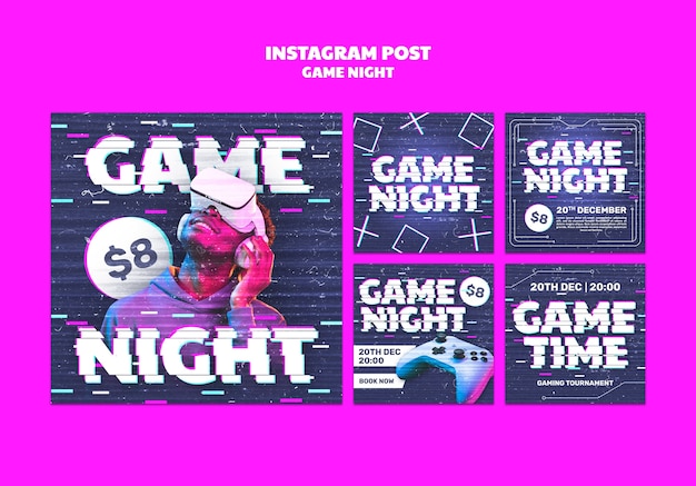 Gratis PSD instagram-posts van de wedstrijd.