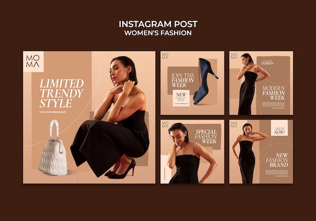 Gratis PSD instagram-posts voor damesmode