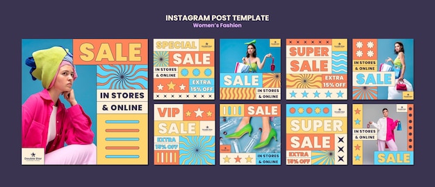 Gratis PSD instagram-posts voor damesmode