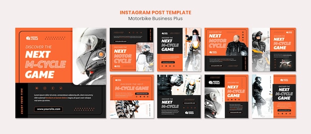 Gratis PSD instagram-posts voor motoravontuur