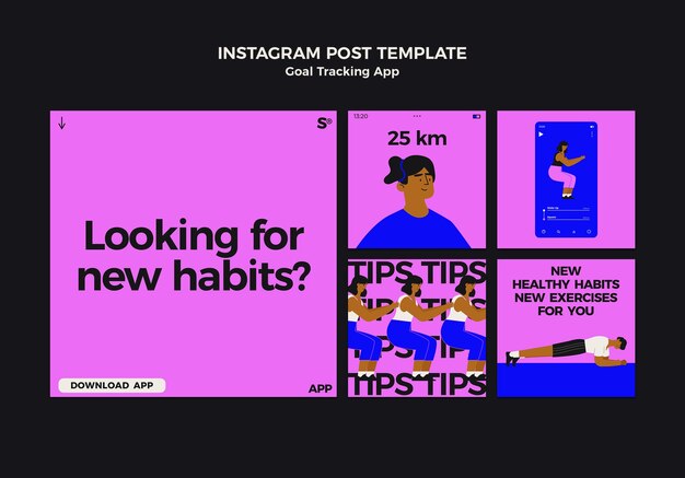Instagram-postset voor het volgen van doelen