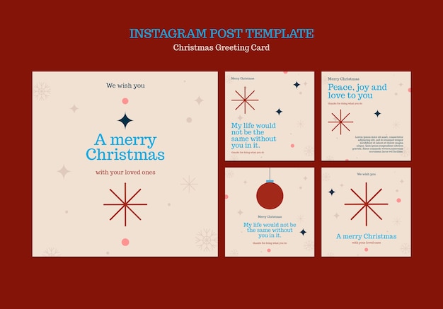 Instagram postsjabloon voor kerstkaarten