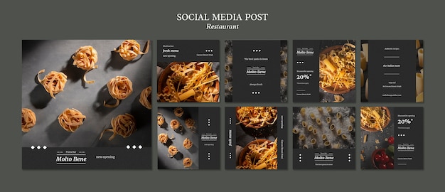 Gratis PSD instagram-postsjabloon voor restaurants