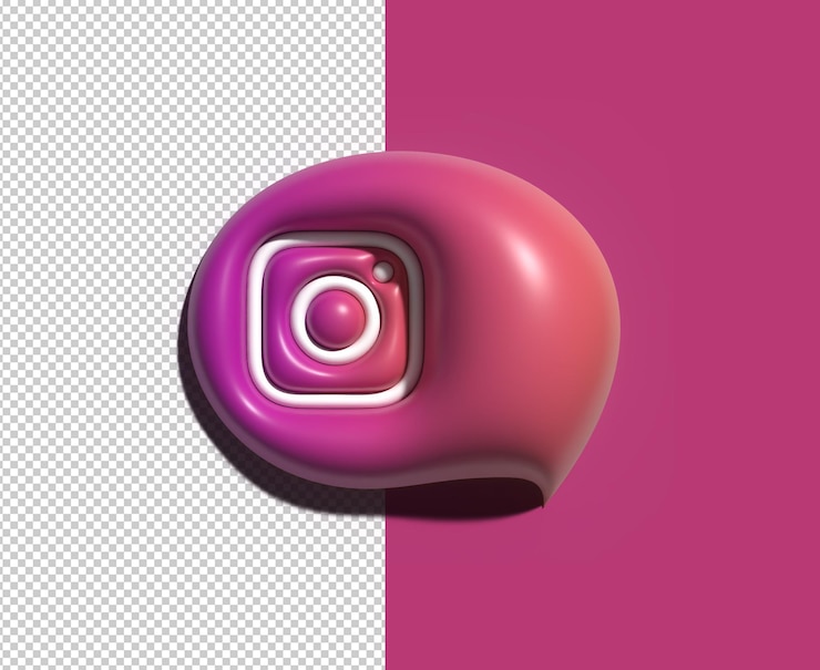 Gratis PSD instagram social media logo 3d transparant psd-bestand.