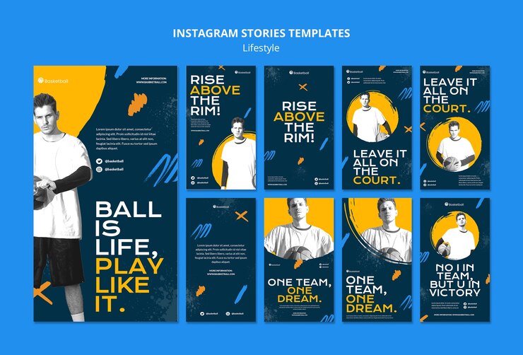 PSD Gratis instagram stories collection for basketball sport
