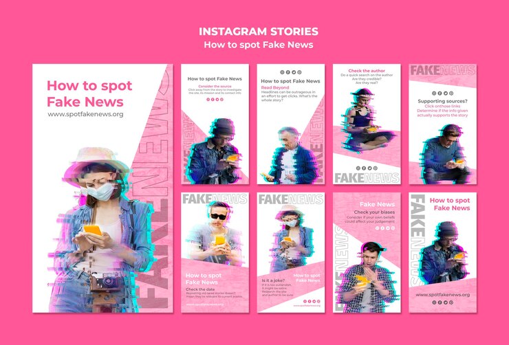 PSD Gratis instagram stories collection for fake news spotting