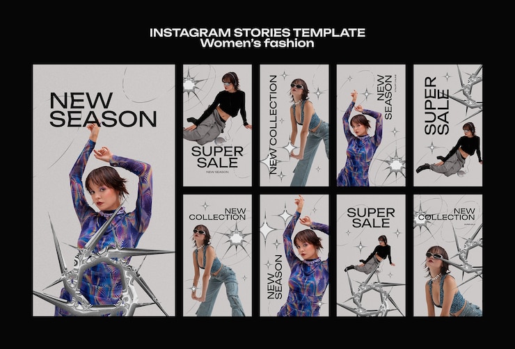Gratis PSD instagram-verhalen over damesmode
