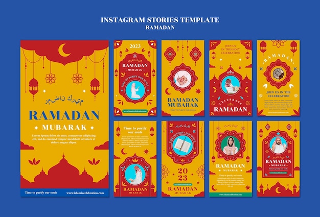 Gratis PSD instagram-verhalen over de viering van de ramadan