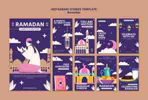 Gratis PSD instagram-verhalen over de viering van de ramadan