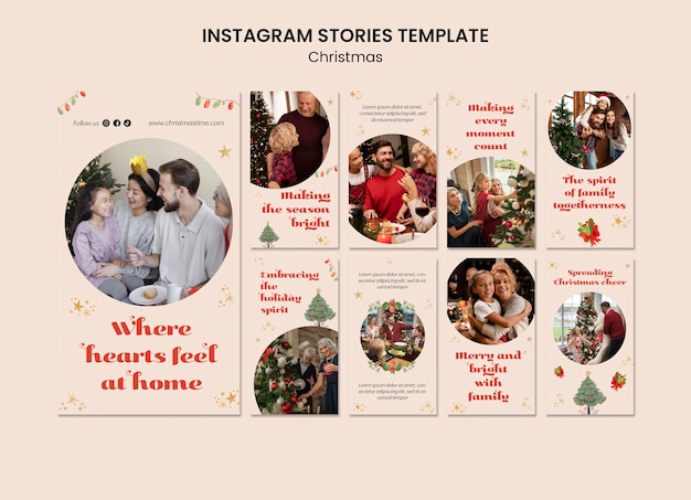 Instagram-verhalen over kerstviering