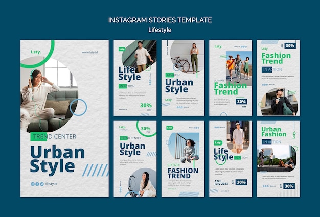 Gratis PSD instagram-verhalen over lifestyle-concepten