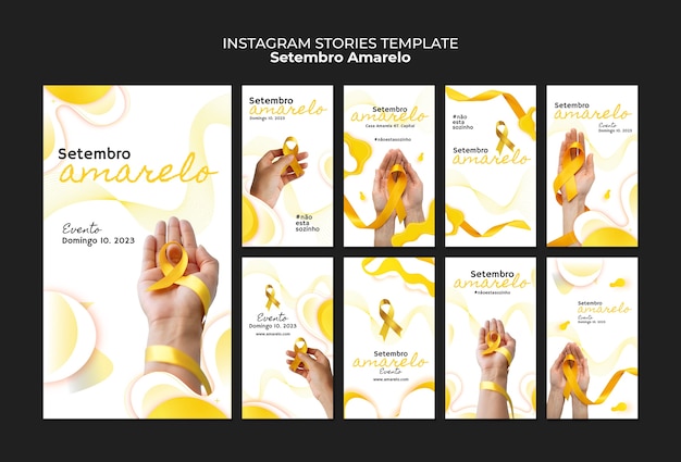 Gratis PSD instagram-verhalen van setembro amarelo