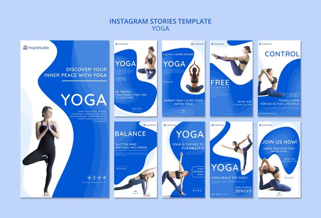 Instagram verhalencollectie voor yoga fitness