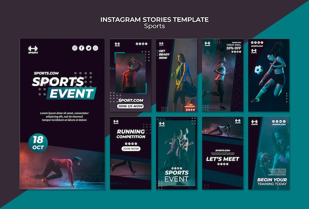 Instagram verhalensjabloon voor sportevenement