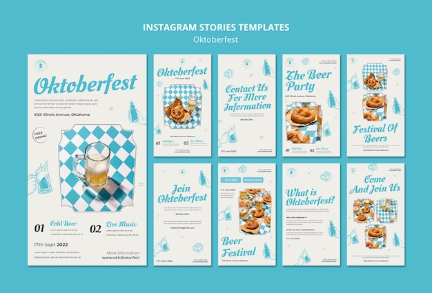 Instagram-verhalenverzameling voor oktoberfest-viering