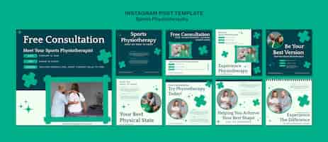 Gratis PSD instagramposts voor sportfysiotherapie