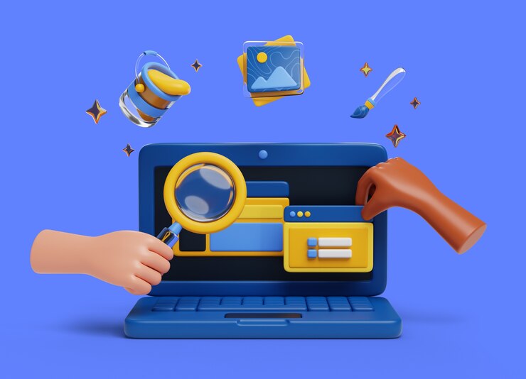 PSD Gratis interface with hands sales background