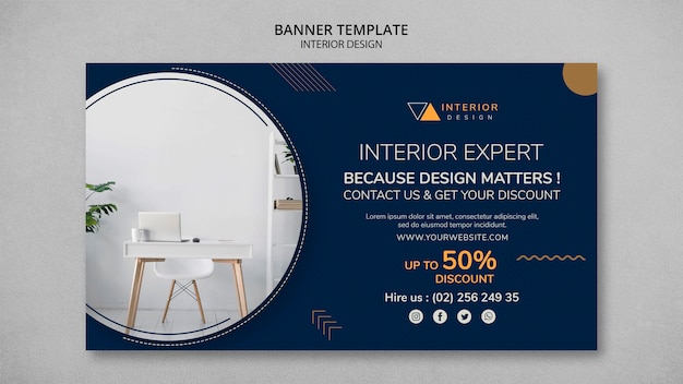 Gratis PSD interieur horizontale banner