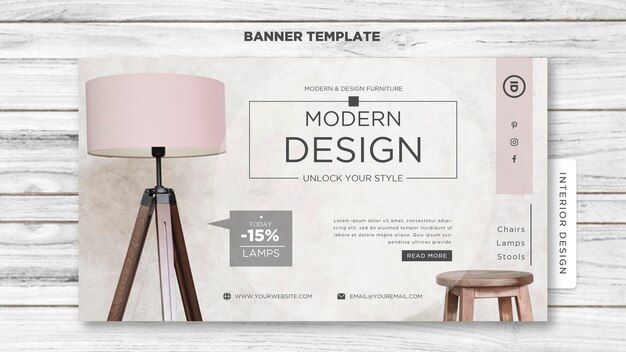 Interieur ontwerpsjabloon voor spandoek
