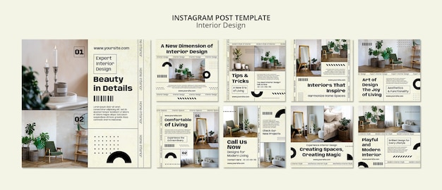 Gratis PSD interieurontwerp instagram berichten