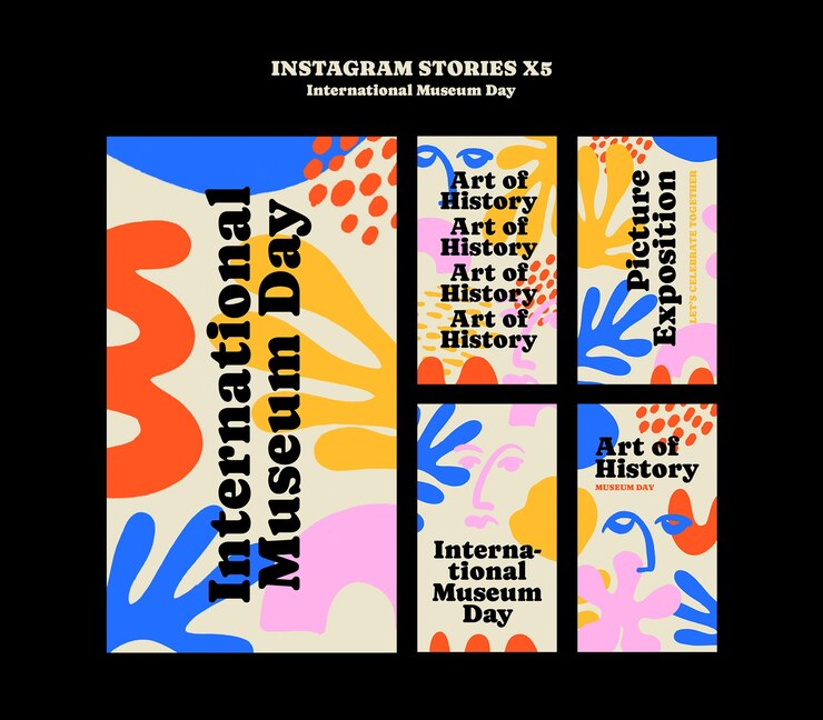 PSD Gratis international museum day  instagram stories
