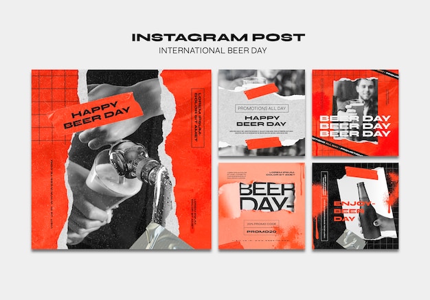 Gratis PSD internationale bierdag sjabloonontwerp