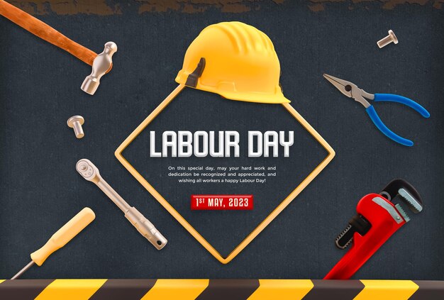 Internationale dag van de arbeid ontwerpsjabloon voor spandoek