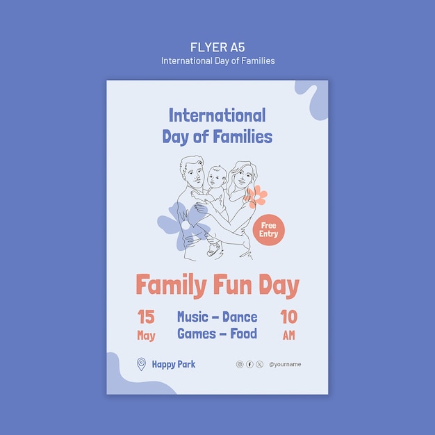 Internationale dag van de gezinnen sjabloonontwerp