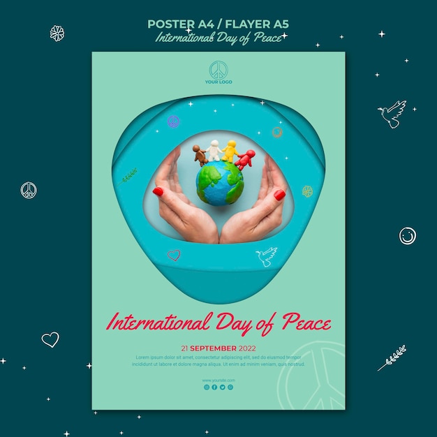 Gratis PSD internationale dag van de vrede poster