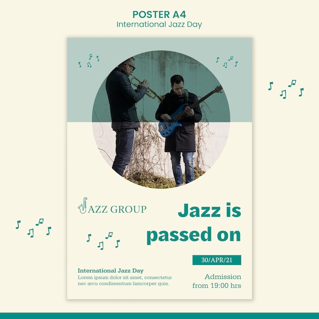 Gratis PSD internationale jazzdag poster