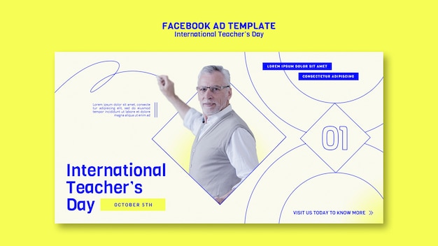 Gratis PSD internationale lerarendag facebook sjabloon