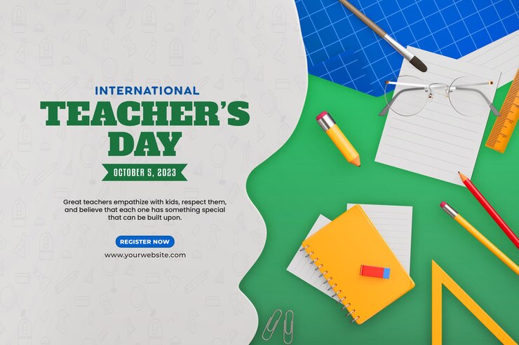 Gratis PSD internationale lerarendag sjabloon voor sociale media-banners