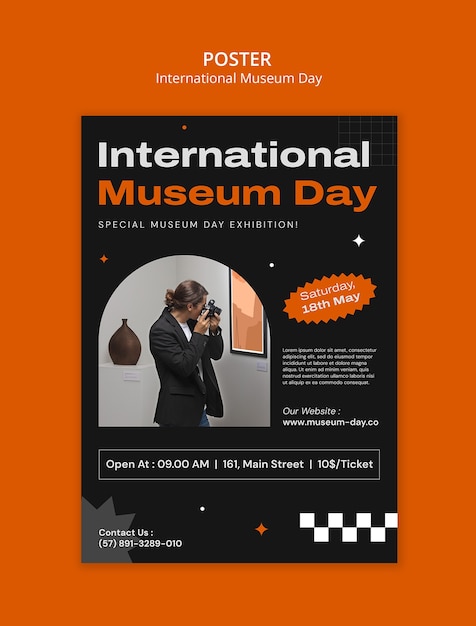 Internationale museumdag poster sjabloon