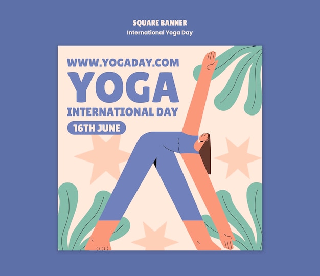 Gratis PSD internationale yoga dag sjabloon