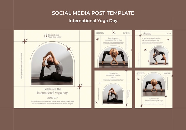 Internationale yogadag instagram post sjabloonontwerp