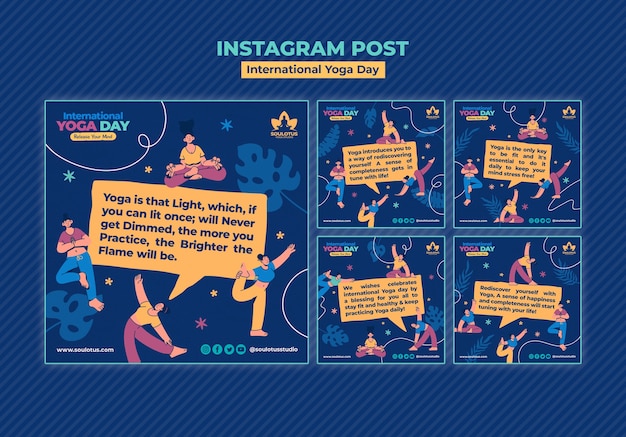 Gratis PSD internationale yogadag instagramberichten