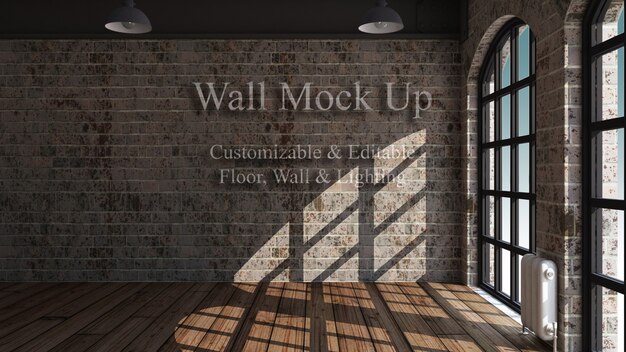 Interno della stanza modificabile 3D mock up