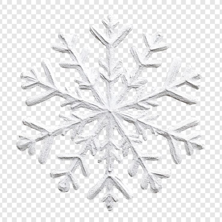 PSD Gratis intricate white snowflake design winter season symbol