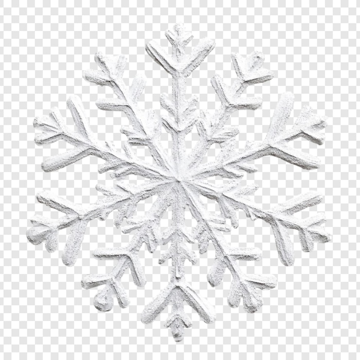 PSD gratuito el intrincado diseño de copo de nieve blanco símbolo de la temporada de invierno