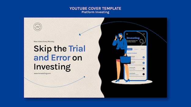 Inversión de plataforma de plantilla de portada de youtube