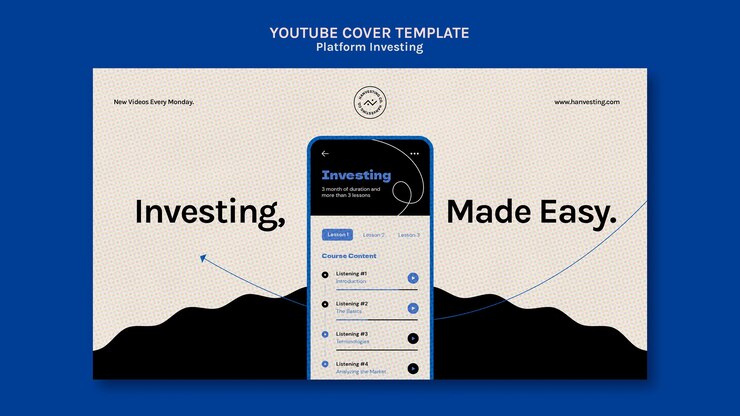 PSD gratuito inversión en la plataforma de portada de youtube