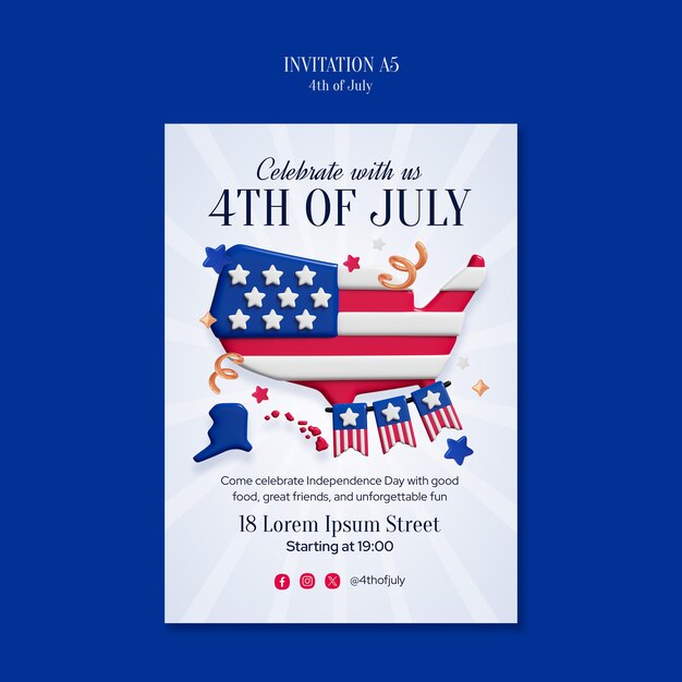 Invitación para el 4 de julio.