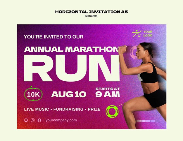 Invitación anual para la carrera de maratón