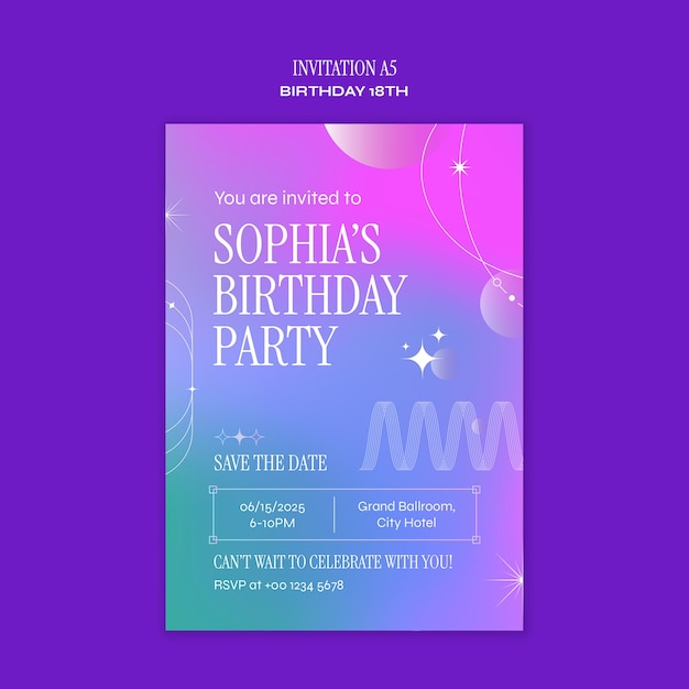 La invitación para la fiesta de cumpleaños de Sophia.