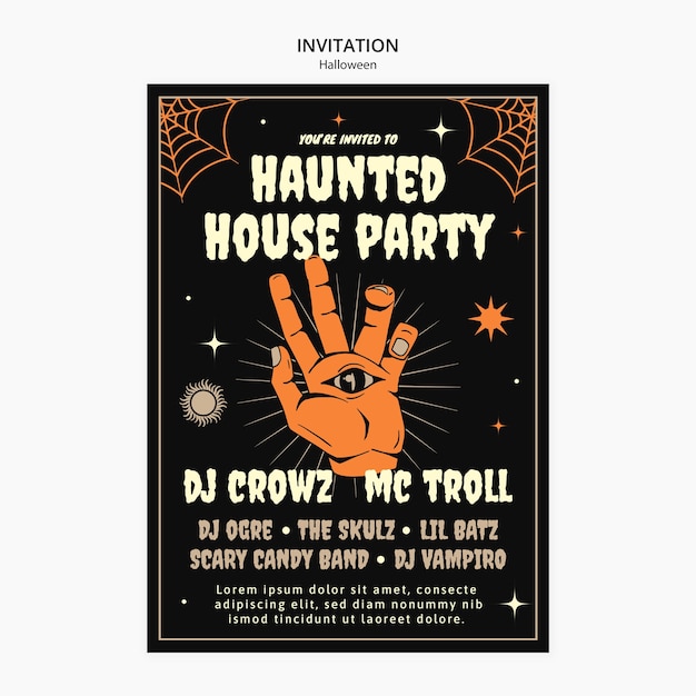 Gratis PSD invitatie sjabloon voor halloween